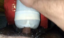 Slow amateur massage of a homemade body with big hands and monster size