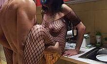 We had the best sex in the kitchen with stockings