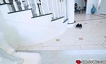 Zoey foxx rides her stepbrother's uncut cock in cowgirl position