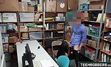Sexy Ebony Teen Caught Stealing Gets Fucked Doggystyle in Store