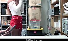 On black friday, the shoplifter got caught and fucked by the police in the garage.