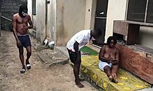 Two Neighbors Enjoy Outdoor Activity By The Well Side