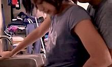 skinny babe serves her macho, leaves bathroom for later 😏