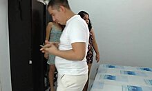 My husband cums on my stepsister's feet, and I lick it clean with my tongue