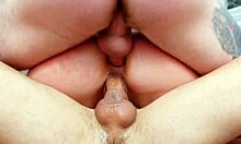 Wife gets double penetrated by three young guys with huge asses while husband watches