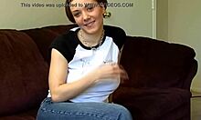 Amateur big tits caught masturbating with natural nipples and clit