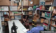 Sexy Ebony Teen Caught Stealing Gets Fucked Doggystyle in Store