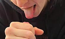a smoke and a blowjob with swallow from homemade milf wife