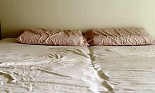 Cute milf in a pink bodysuit using glass dildo fingers and magic wand which make her scream when she cum twice