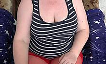 Curvy Mature Woman Hides In Bathroom For Webcam Session With Natural Breasts