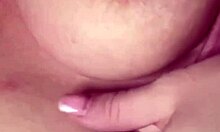 Hot blonde babe shows off her sexy tits in panties