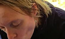 a smoke and a blowjob with swallow from homemade milf wife