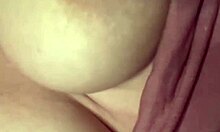 Hot blonde babe shows off her sexy tits in panties