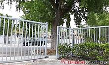 I love watching this brunette teen ride that big black cock