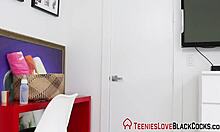 I love watching this brunette teen ride that big black cock