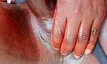 I, SexyJayla254, feel the thrill stroking my huge ebony shemale cock outdoors in oil