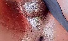 I, SexyJayla254, feel the thrill stroking my huge ebony shemale cock outdoors in oil