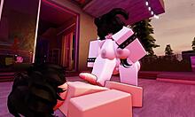 Little slut girlfriend begs for merciless fucking, anal assfucking, and blowjob on Roblox