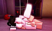 Little slut girlfriend begs for merciless fucking, anal assfucking, and blowjob on Roblox