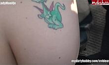 Milf sucks and fucks in car for anal creampie