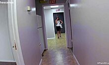 Busty teen secretary fucks and sucks boss's monster cock in office