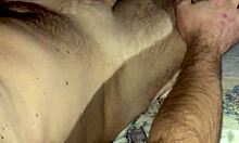 Nighttime cock jerking