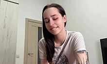 horny babe worships my shaft before work every morning