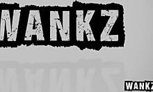 The skinny blonde teen mounts the big pole with eager thrusts