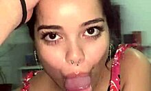 Wow, Debora Prado jerks off then gives sloppy blowjob!