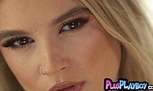 Beautiful Blonde Teen POSING In Sexy Black Lingerie