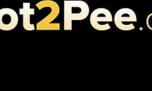 Hot brunette susan ayn pisses outdoors in public desperation