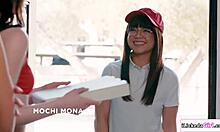 Petite delivery crew threesomes with lesbian teens!