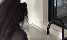 Oh wow, ebony maid caught riding boss's monster cock!