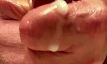 sixty-five year old demonstrates slow motion self-care routine in close-up