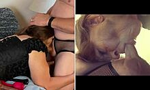 Granny darke fucks multiple dildos and sucks cocks in close-up pov