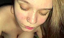 Late night cream mask for stepdaughter, pov blowjob ending with cum on face 😏.