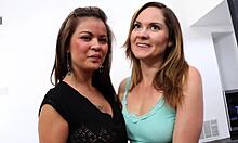 Intense lesbian multi orgasm with rough fucking and clothes ripping