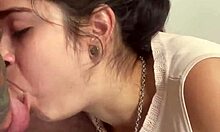 Debora prado delivers intense sloppy blowjob, drenching her whore face completely