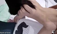 Pretty student seduces security guard in backstage threesome