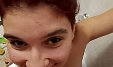 Chiara experiences golden shower on her breasts