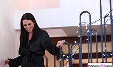 lesbian milf fingers teen stepdaughter in old and young hairy pussy licking session