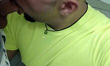 in a crowded bathroom, big dick guy pushes into my mouth, all i think about is sucking