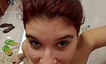 Chiara experiences golden shower on her breasts