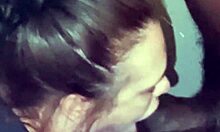 Mature woman gives head to black man