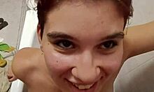 Chiara experiences golden shower on her breasts