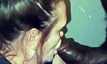 Mature woman gives head to black man