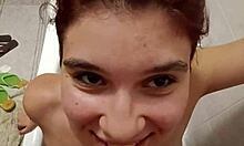 Chiara experiences golden shower on her breasts