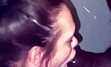 Mature woman gives head to black man