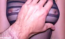 hot milf stepmom rubs cock with hairy pussy