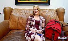 Busty blonde cutie astrid rubs her twat and gets her pussy deeply fucked 😍